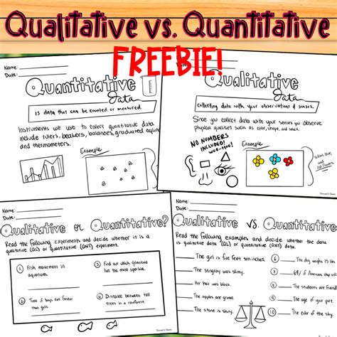FREEBIE - Qualitative vs Quantitative Data - Made By Teachers